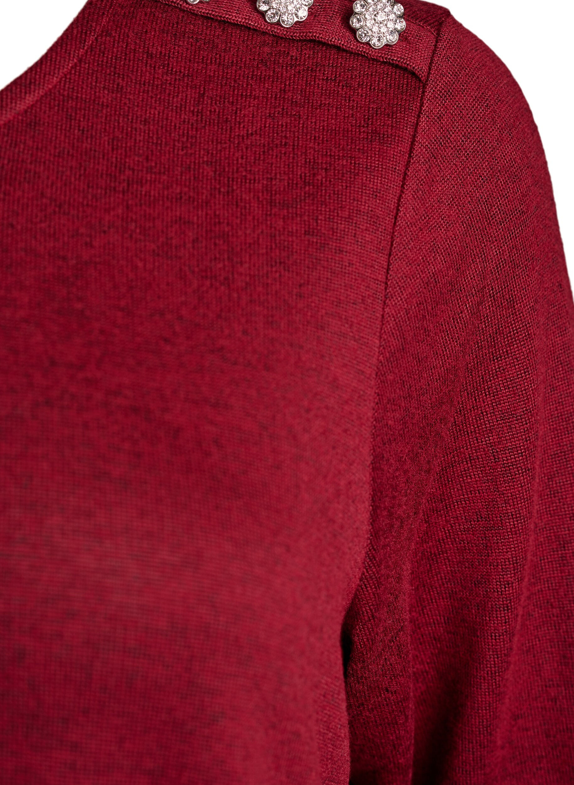 Zizzi Chemisier avec boutons d&eacute;coratifs, Bordeaux, Packshot image number 3