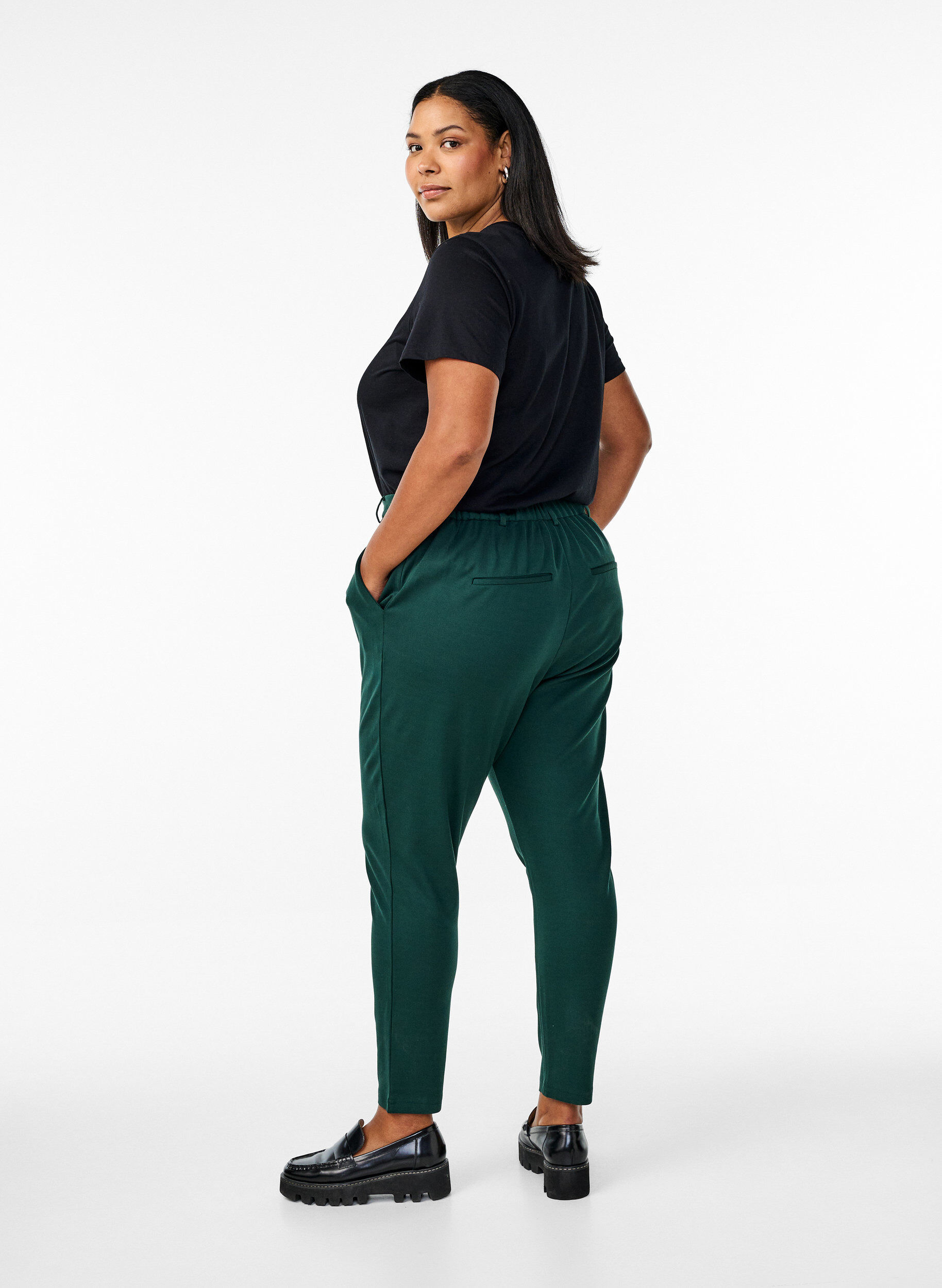 Zizzi Pantalon Maddison, Vert fonc&eacute;, Model image number 1