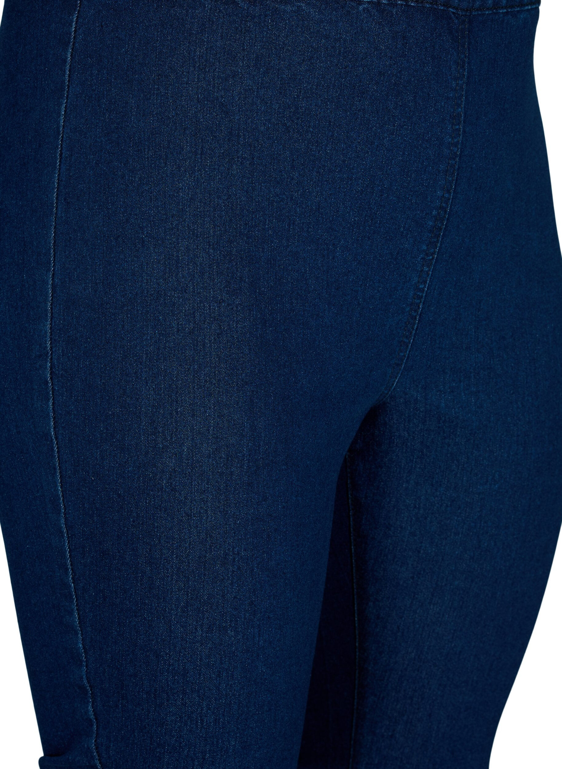 Zizzi FLASH - Hoch taillierte Capri-Hose aus Denim mit Slim Fit, Blau, Packshot image number 2