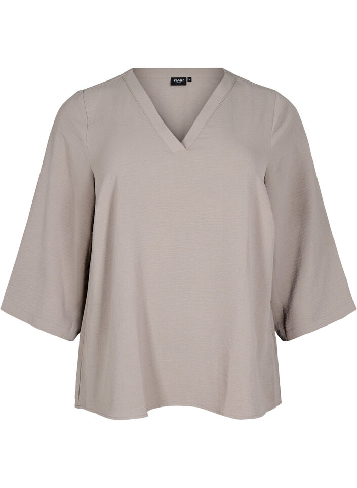 FLASH - Bluse mit 3/4-Ärmeln, Beige, Packshot image number 0