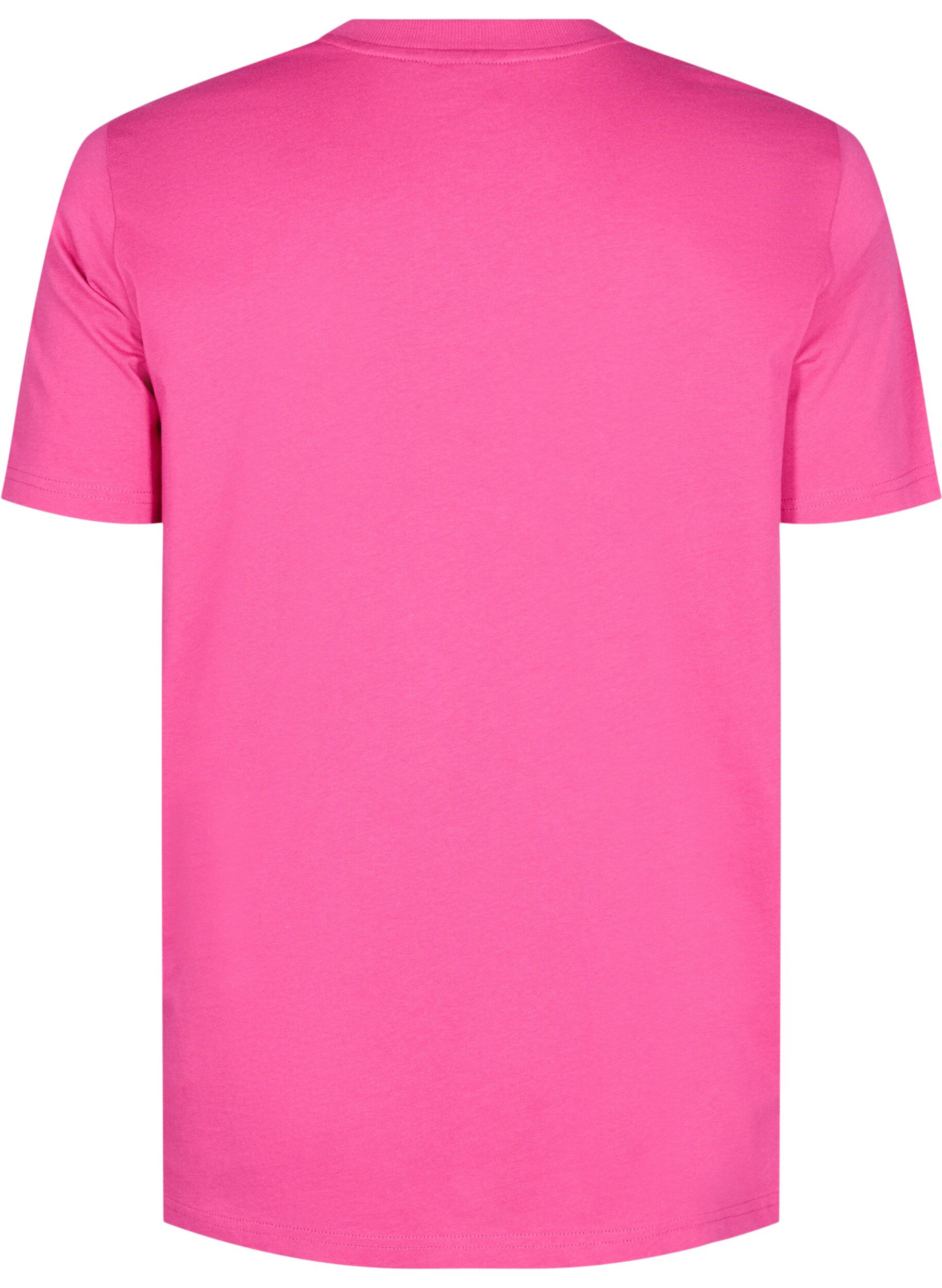 Zizzi Basic T-Shirt aus Baumwolle mit Rundhalsausschnitt, Rot, Packshot image number 1