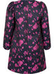 Robe courte en jacquard et à manches longues, Black w. Red Rose, Packshot image number 1