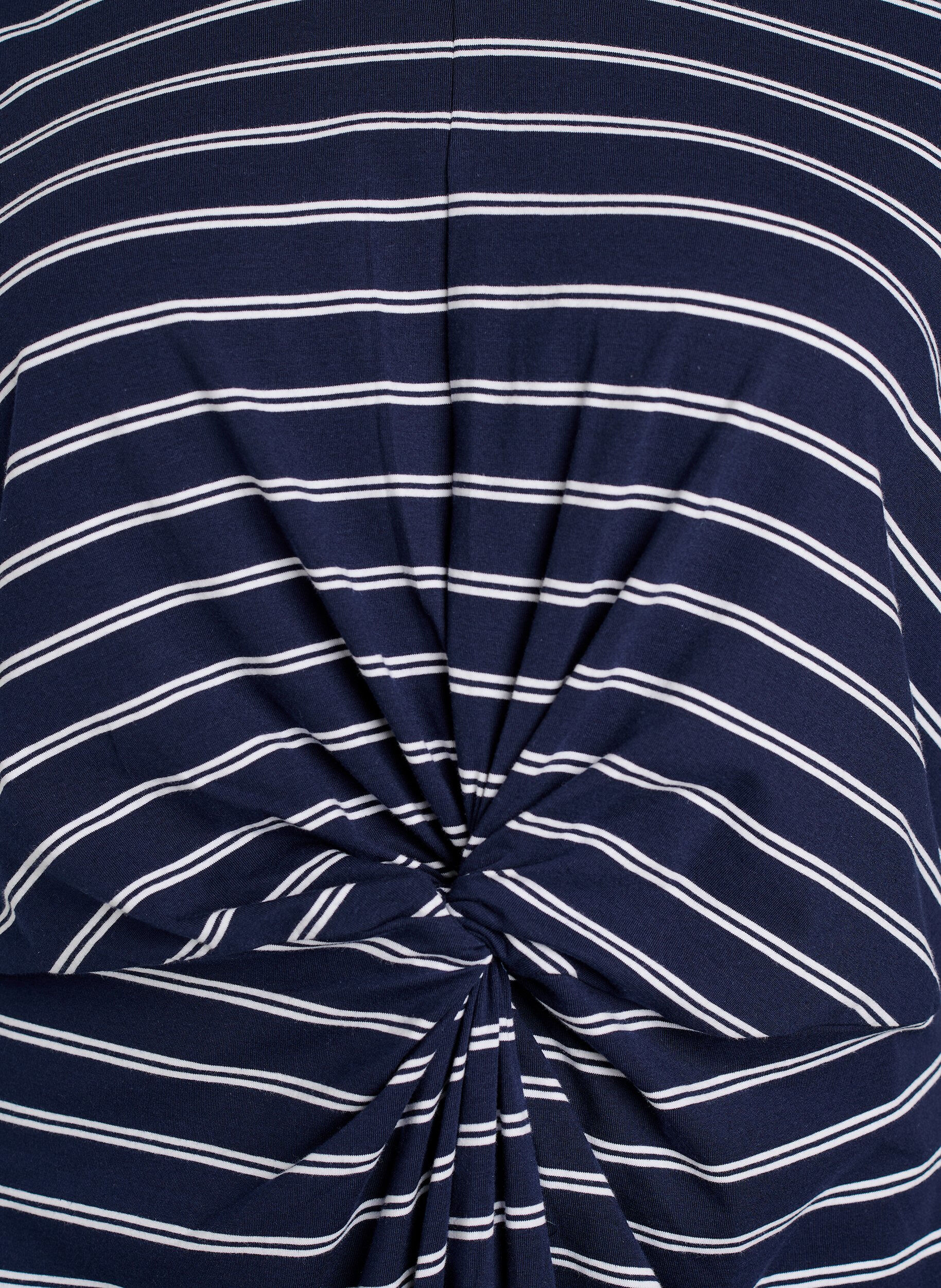 Zizzi Kleid aus Baumwolle mit Twist-Detail, Blau, Packshot image number 2