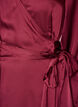 Robe courte en satin avec coupe portefeuille, Bordeaux, Packshot image number 2