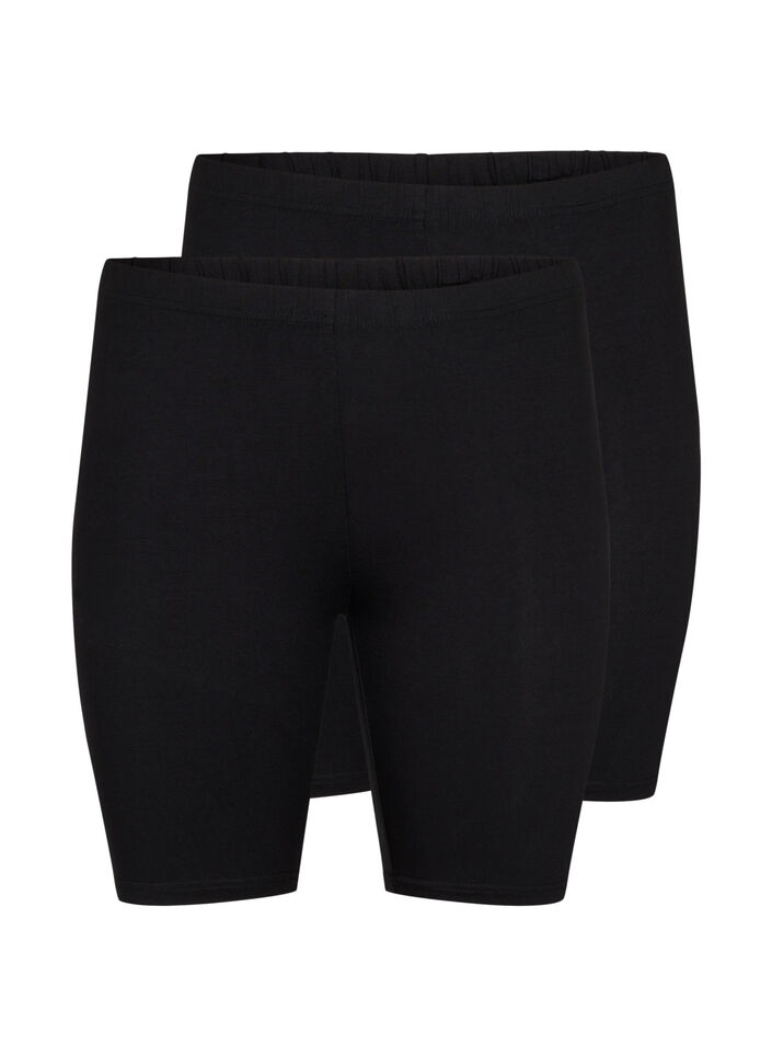 2er-Pack Radlershorts aus Viskose, Schwarz, Packshot image number 0