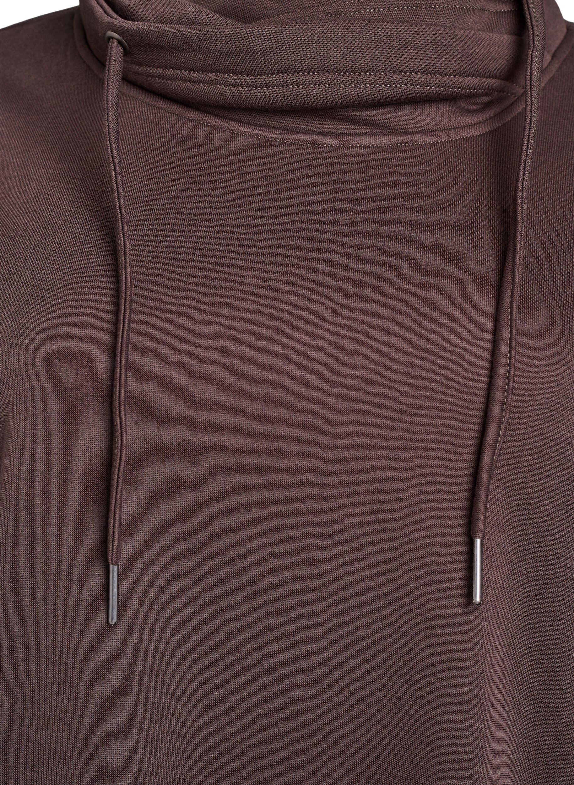 ZizziSweatshirt mit Stehkragen und Taschen, Braun, Packshot image number 2