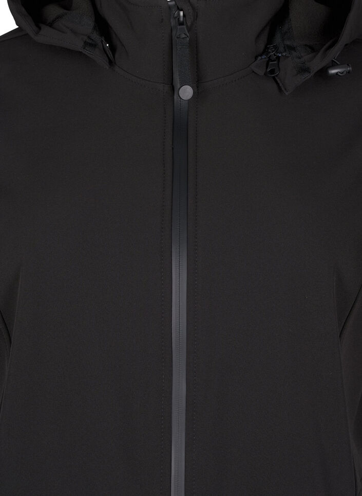 Softshell-Jacke mit abnehmbarer Kapuze, Schwarz, Packshot image number 2
