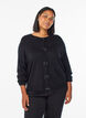 Cardigan avec n&oelig;uds brod&eacute;s de perles et boutons-pression, Noir, Model image number 0