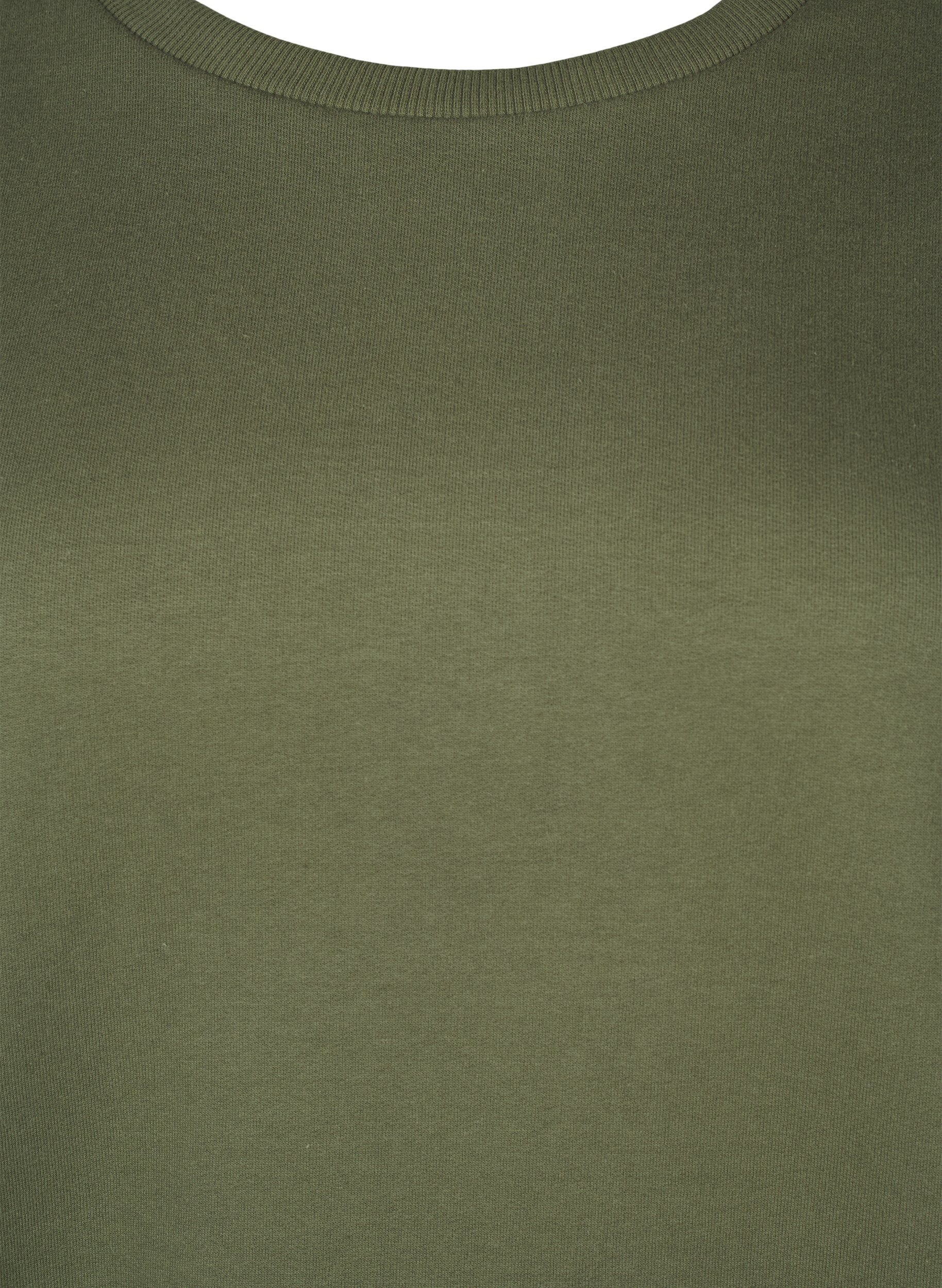 Zizzi Sweatshirt avec broderie florale, D. L. Green W. emb., Packshot image number 2