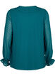 Bluse mit Rüschen und gepunkteter Textur, Shaded Spruce, Packshot image number 1
