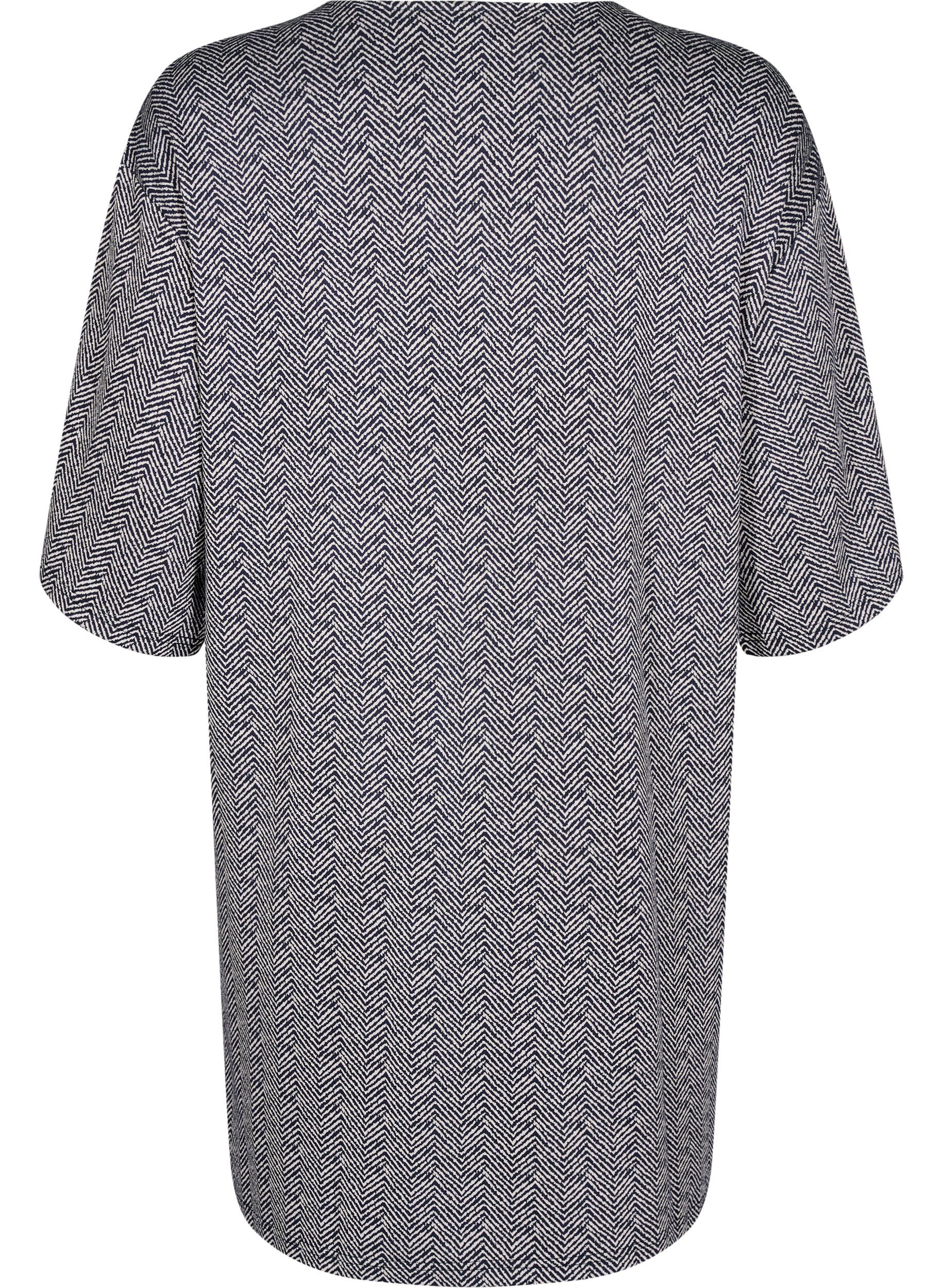 Zizzi Robe &agrave; motifs avec manches 3/4, Bleu, Packshot image number 1