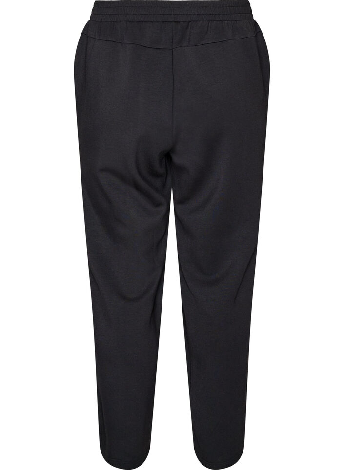 Pantalon ample en jersey taille haute avec poches, Noir, Packshot image number 1