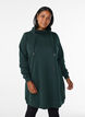 Robe sweat-shirt courte &agrave; col montant et poches, Vert fonc&eacute;, Model image number 0