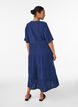 Robe midi coupe &eacute;vas&eacute;e en mousseline de coton, Bleu, Model image number 1