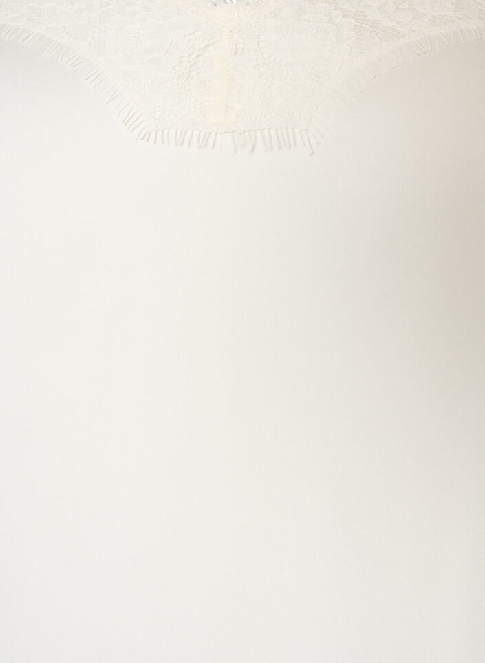 Top &agrave; fines bretelles avec dentelle et ourlet asym&eacute;trique, Vanille, Packshot image number 2