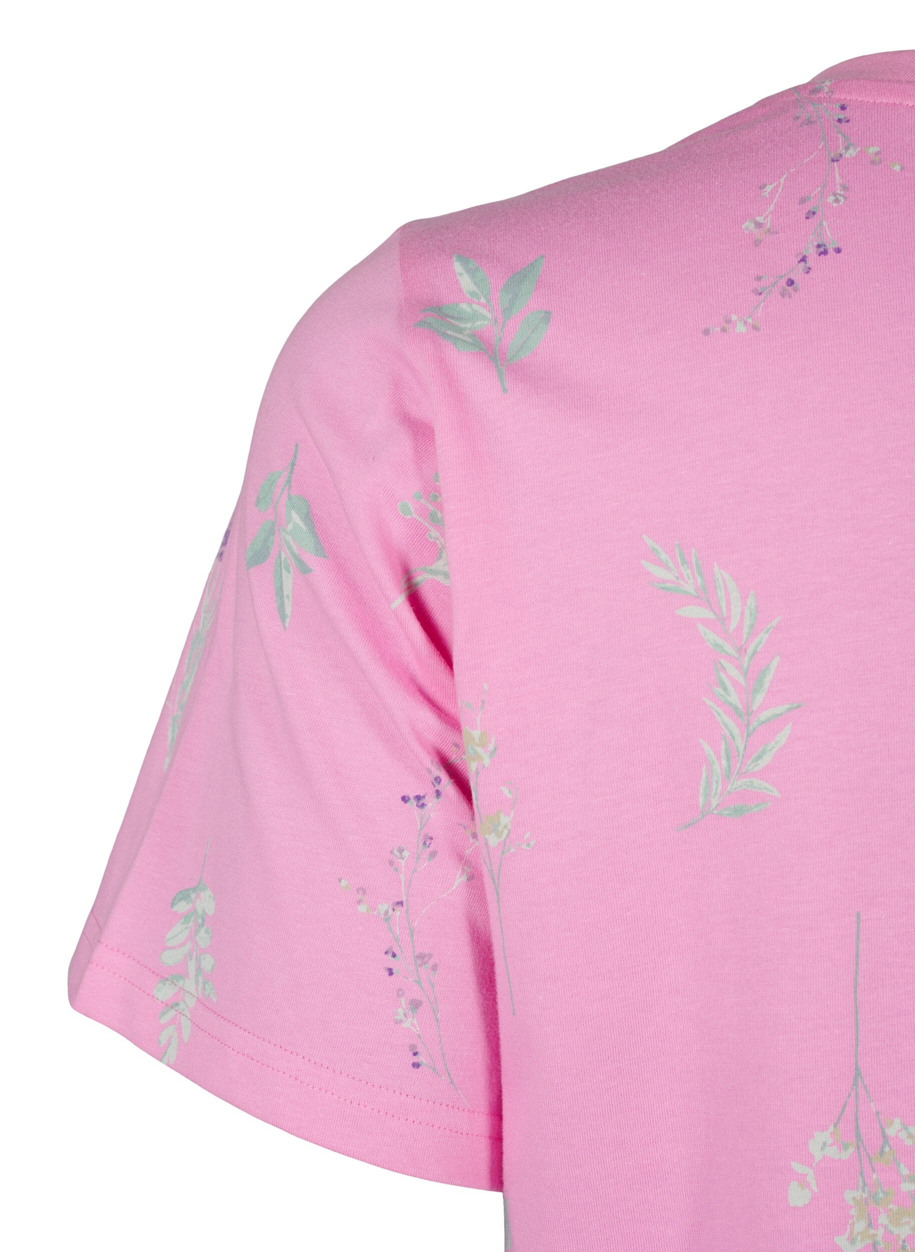 Zizzi T-shirt en coton biologique avec imprim&eacute; floral, Rosebloom W. Flower, Packshot image number 3