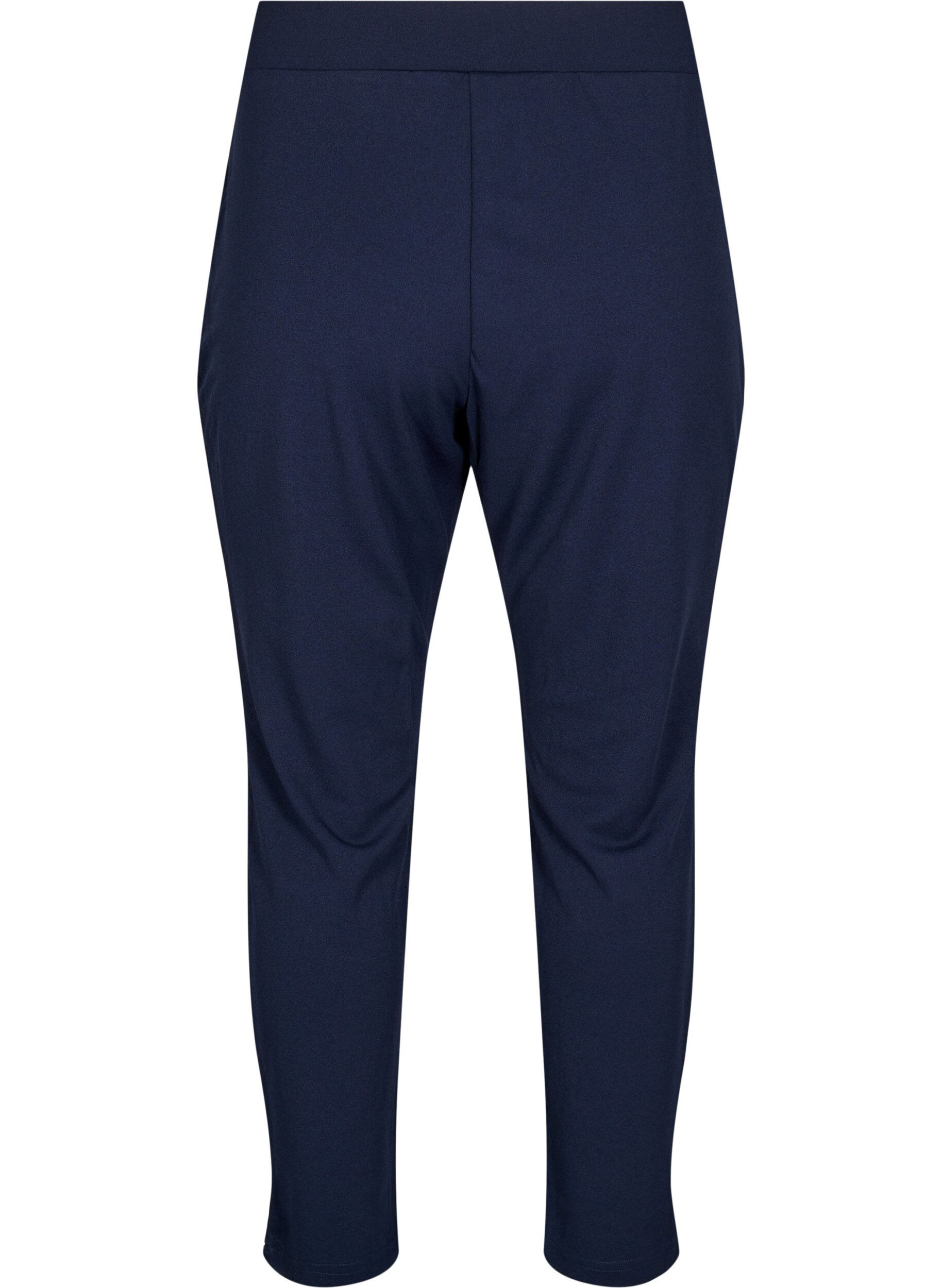 Zizzi Pantalon avec poches et boutons fantaisie, Bleu, Packshot image number 1