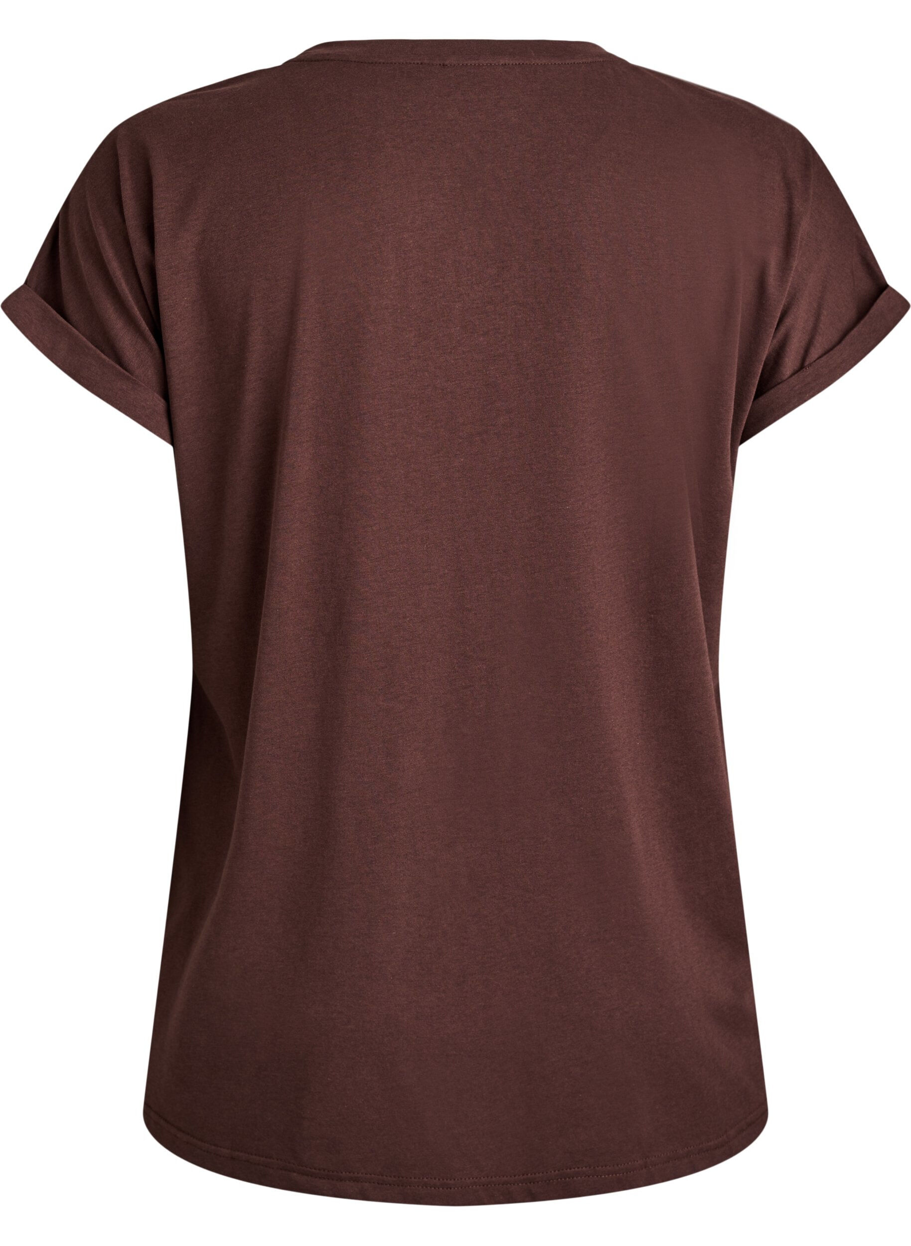 ZizziT-shirt &agrave; manches courtes en coton m&eacute;lang&eacute;, Marron, Packshot image number 1