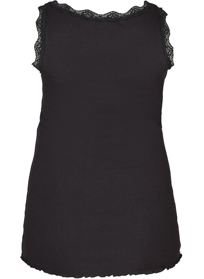Haut &agrave; dentelle, Noir, Packshot image number 1