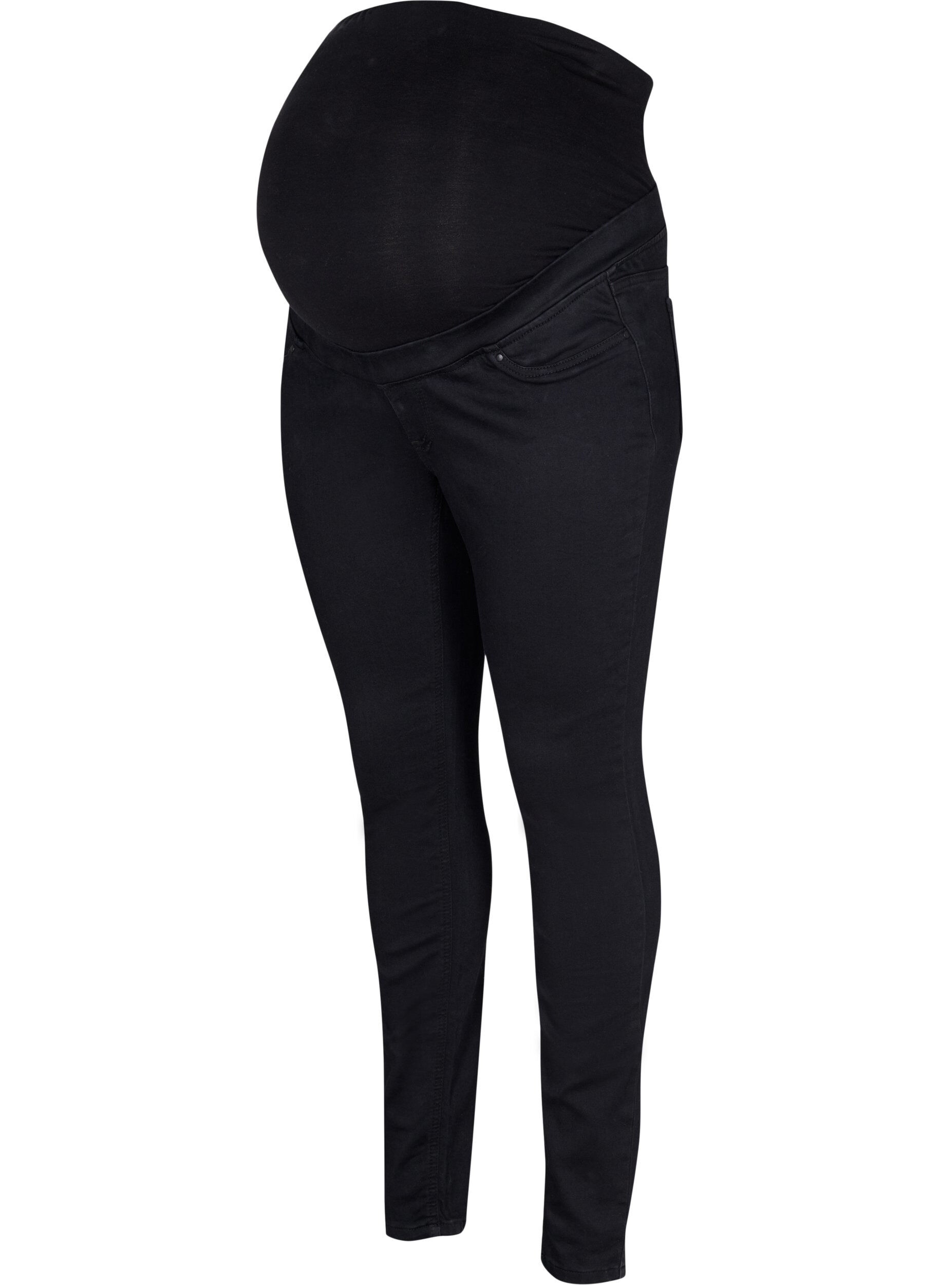 Zizzi Pantalon de grossesse en coton m&eacute;lang&eacute;, Noir, Packshot image number 0