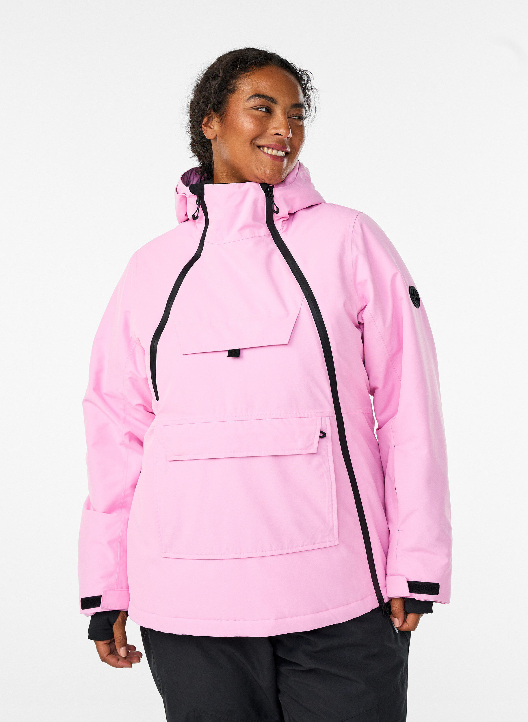 ZizziFunktionelle Skijacke mit Kapuze, Pink, Model image number 0