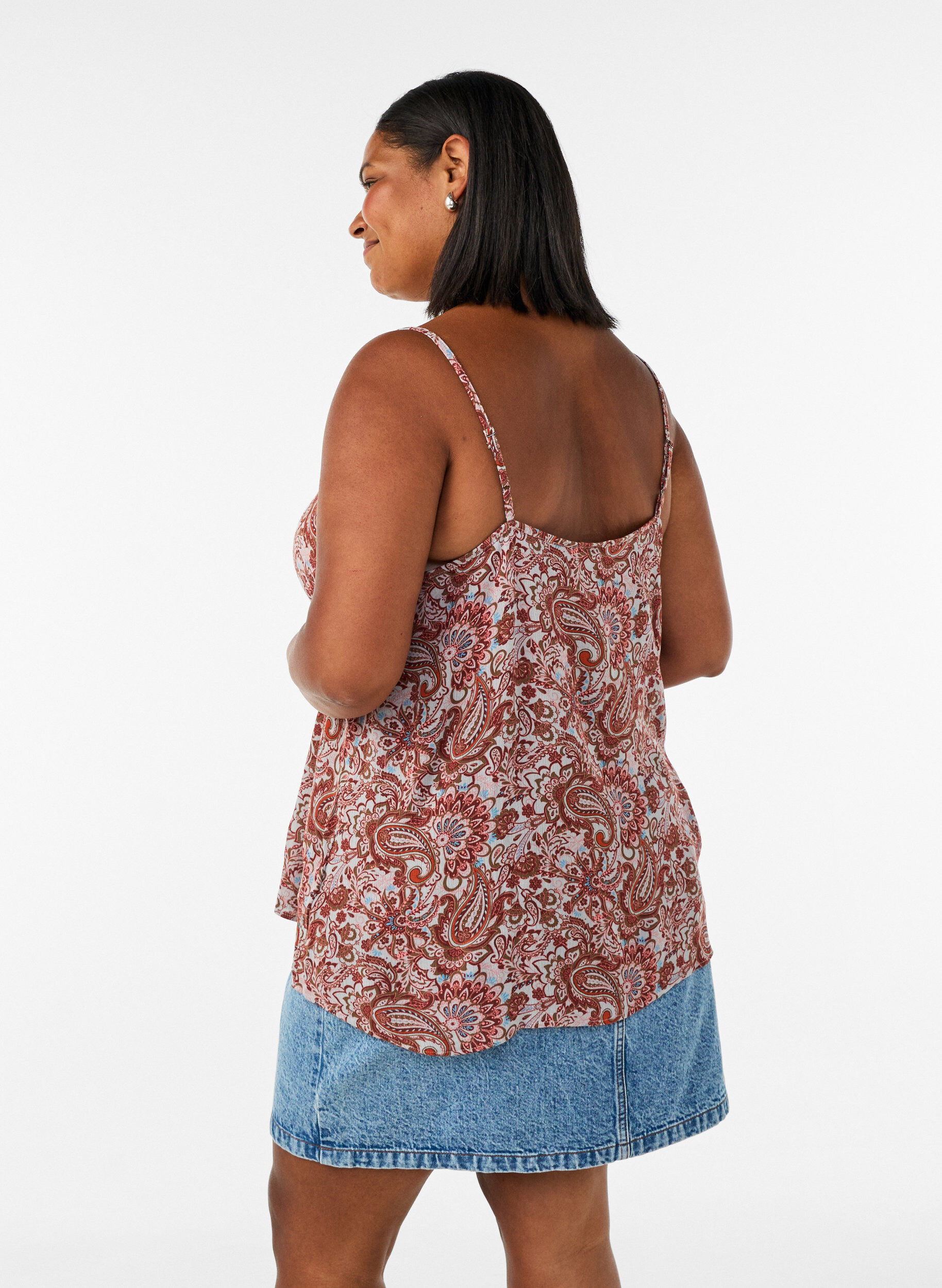 ZizziTop &agrave; bretelles en viscose, Rose, Model image number 2
