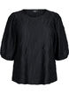Bluse mit Struktur und 3/4-&Auml;rmeln, Schwarz, Packshot image number 0