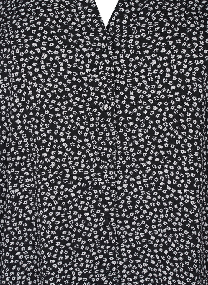 Midi-Kleid mit langen Ärmeln, Black Small Flower, Packshot image number 2