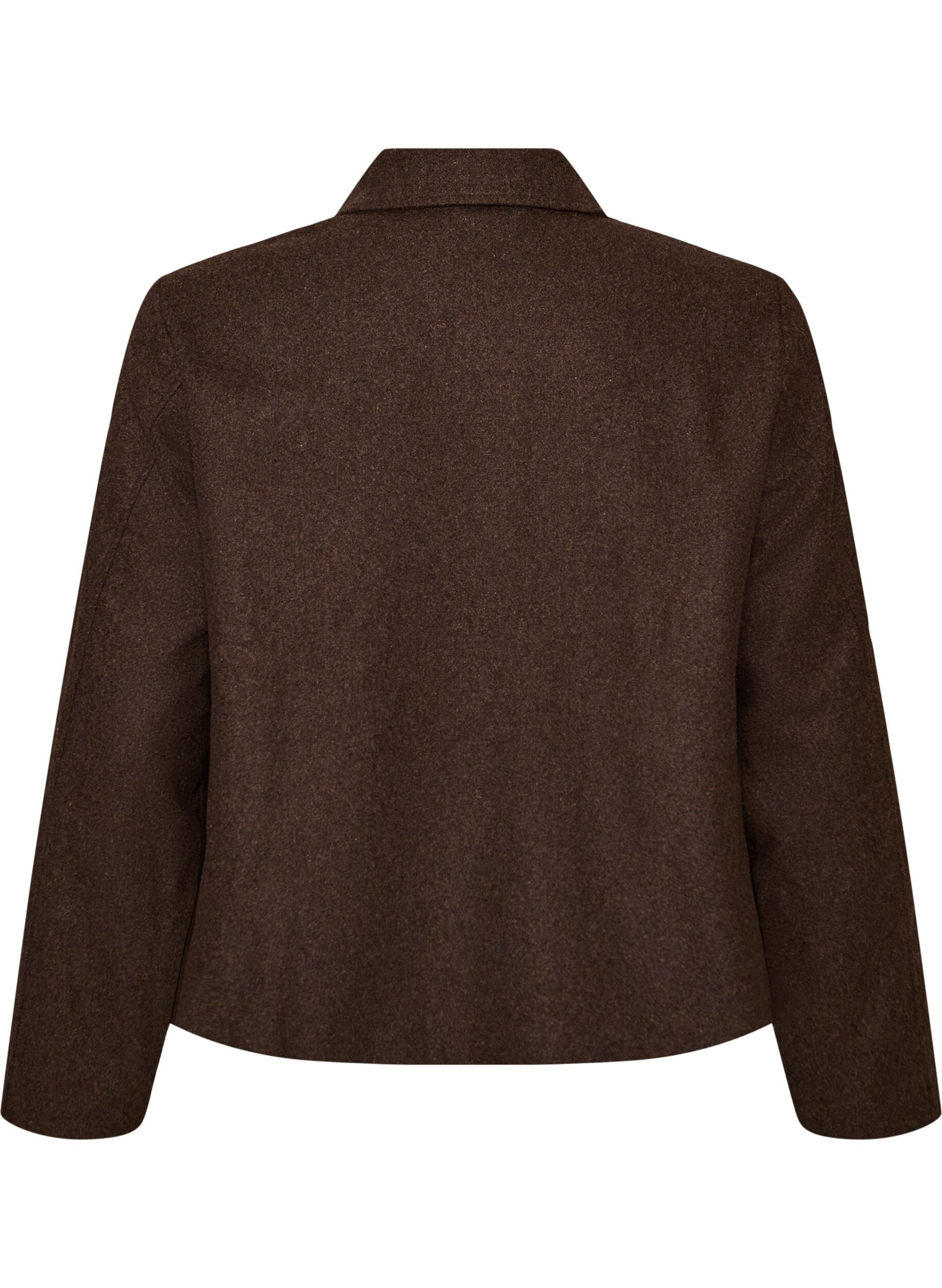 ZizziVeste courte avec col de chemise et zip, Marron, Packshot image number 1