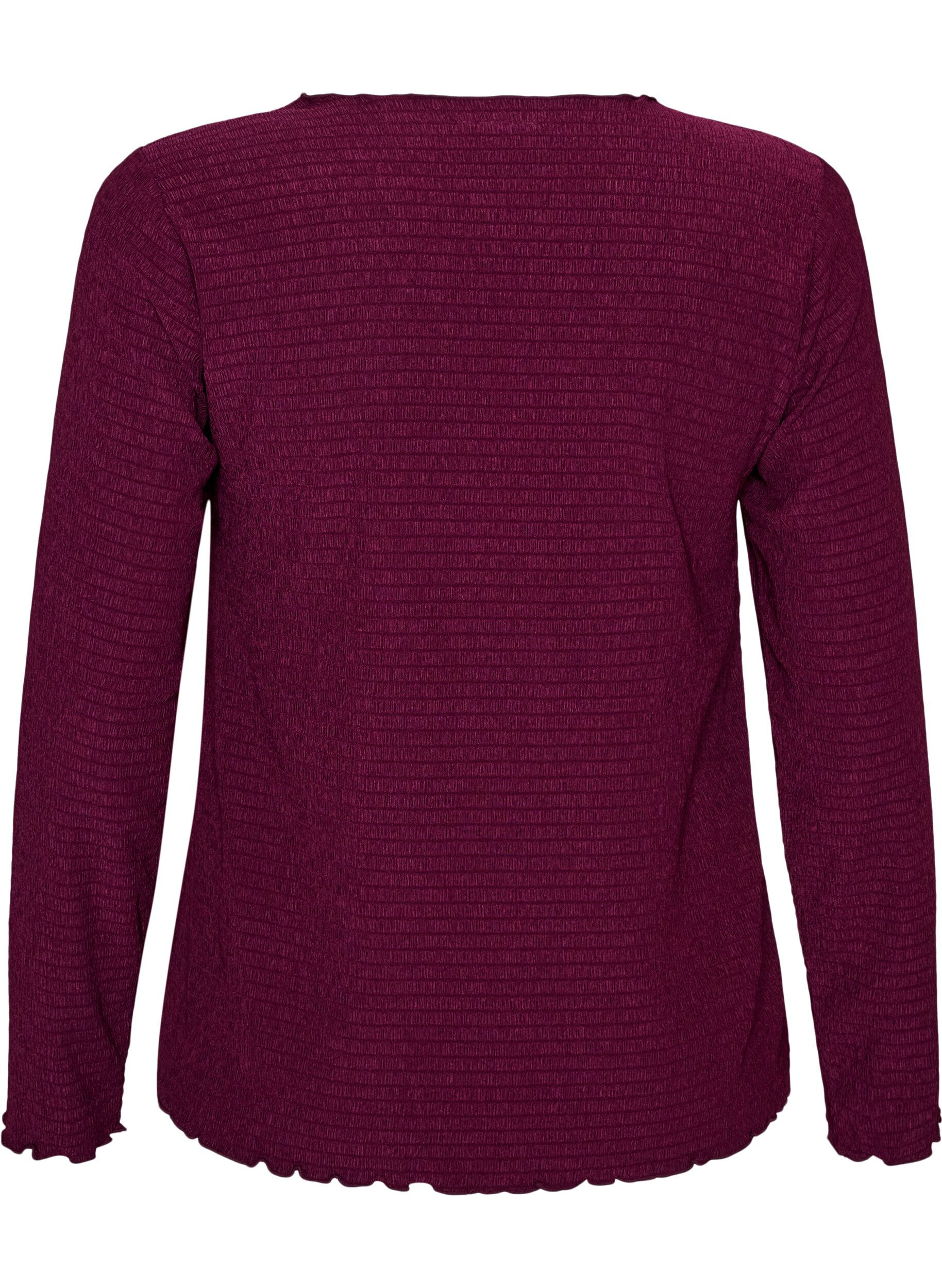 ZizziBlouse textur&eacute;e avec bords ondul&eacute;s, Violet, Packshot image number 1