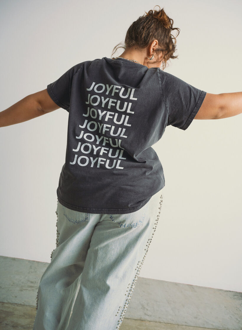 T-Shirt aus Bio-Baumwolle mit Rückenprint, Grau, Image image number 0