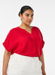 Blouse textur&eacute;e en viscose avec boutons, Rouge, Model image number 0