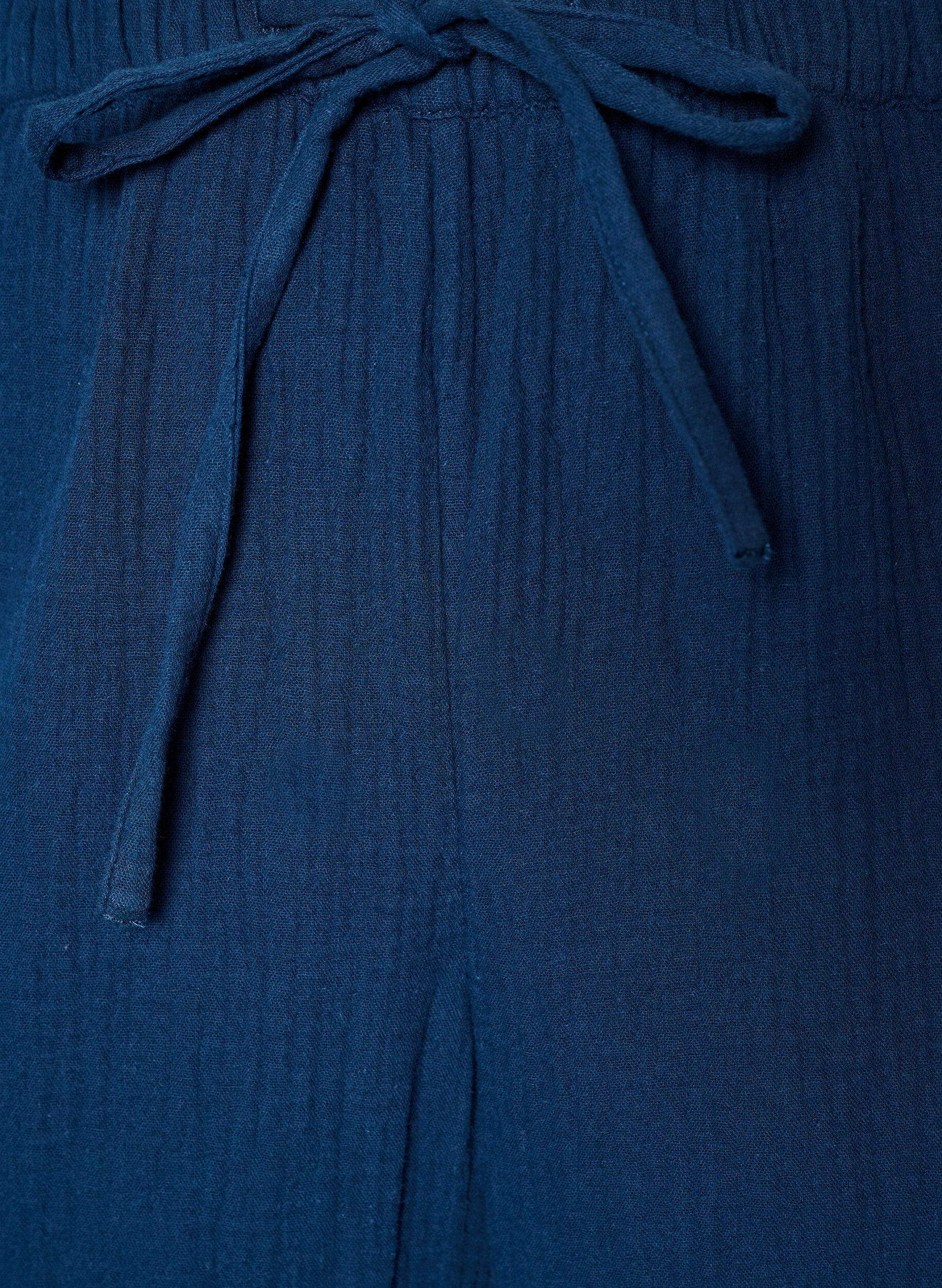 ZizziLockere Pyjamahose aus Baumwoll-Musselin, Blau, Packshot image number 2