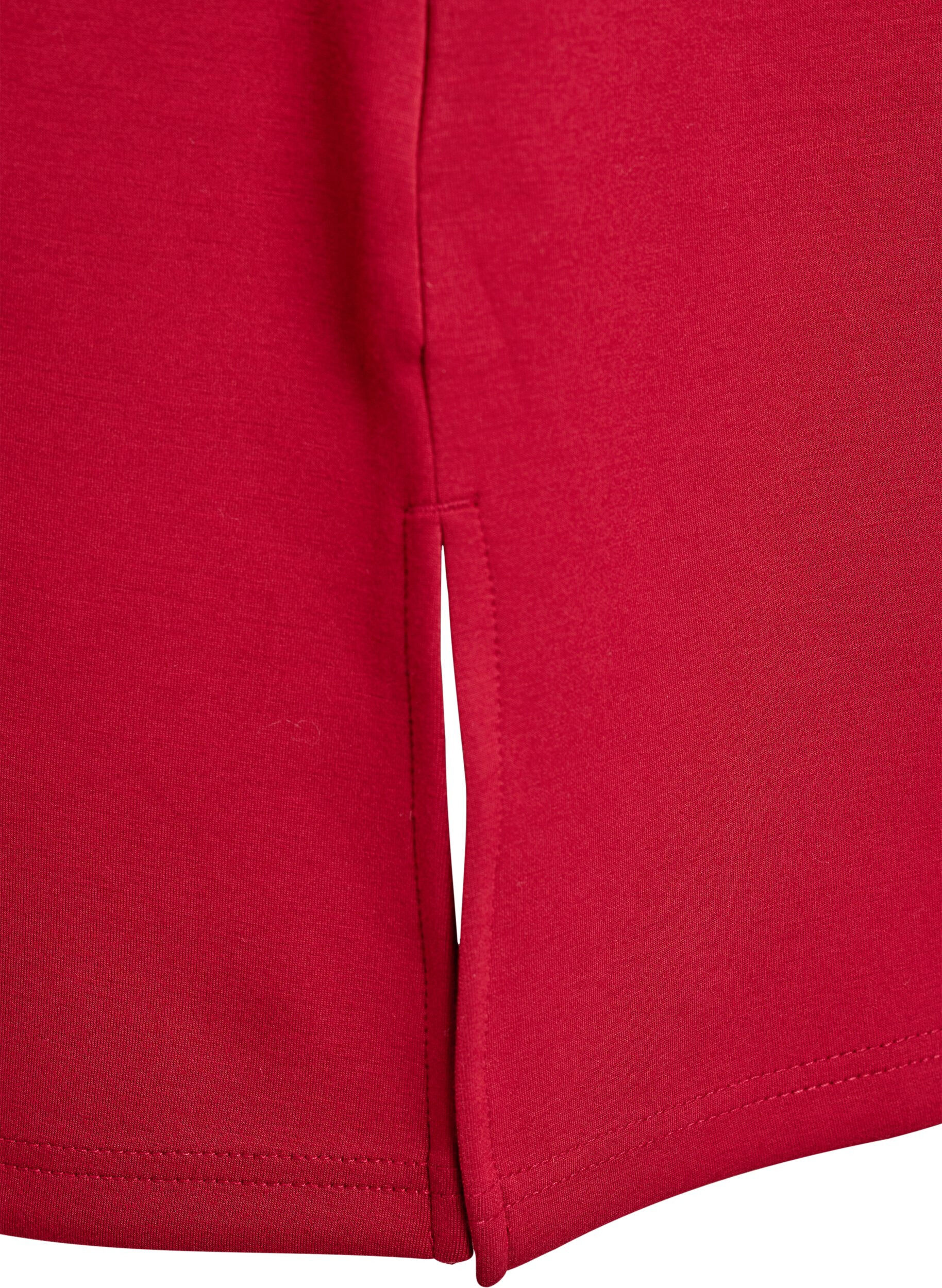 Zizzi T-Shirt-Kleid aus Jersey mit Seitenschlitzen, Rot, Packshot image number 3