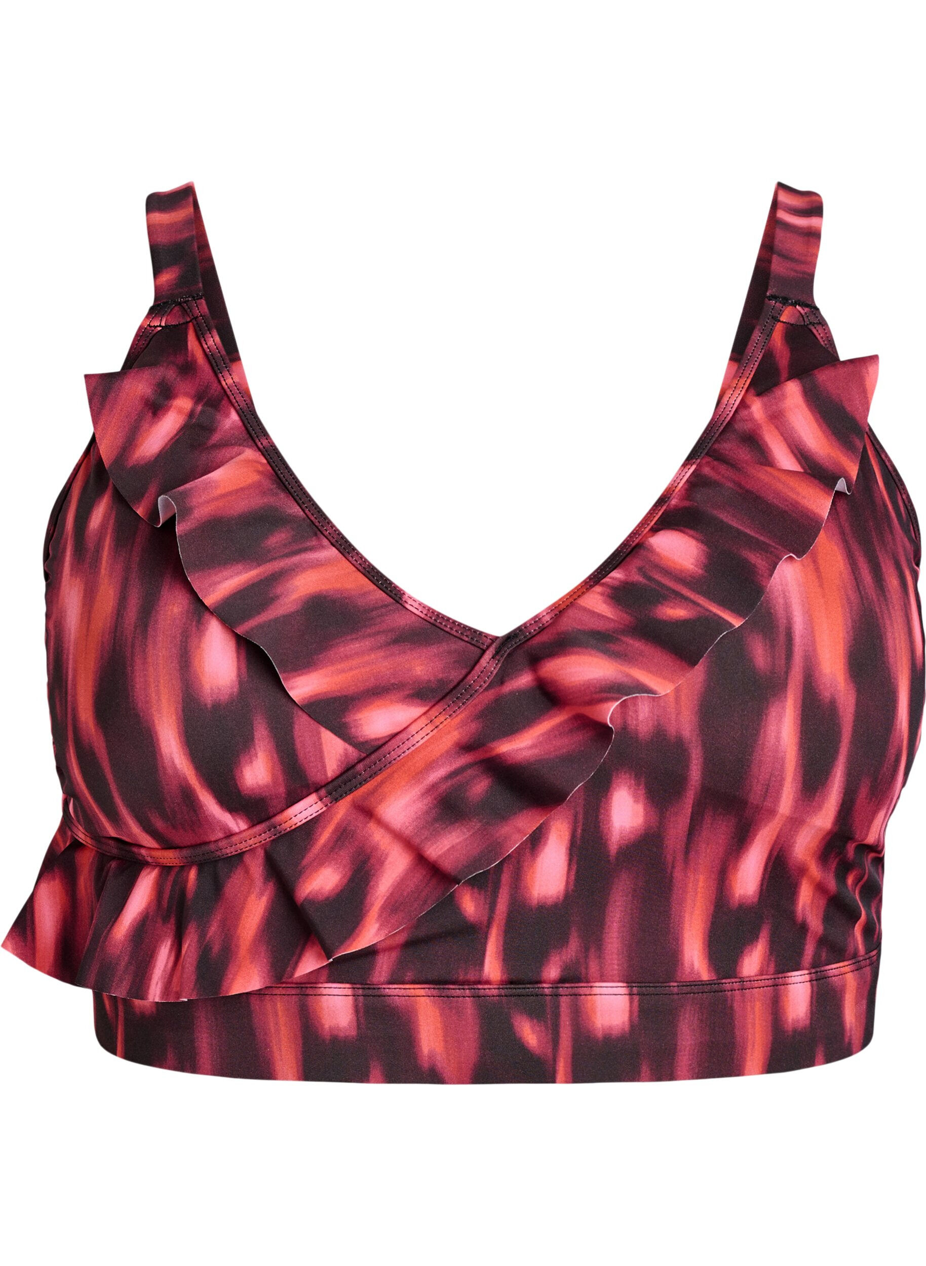 Bikinioberteil mit Print und R&uuml;schendetails
