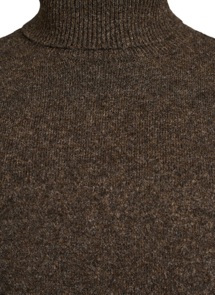 Gilet en maille &agrave; col roul&eacute;, Marron, Packshot image number 2