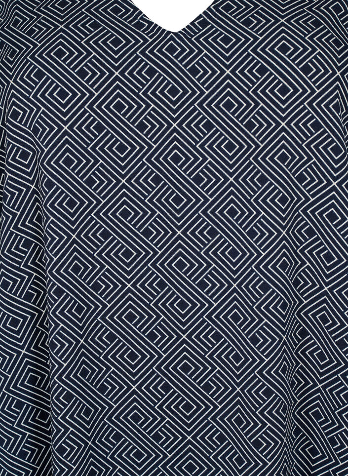 Robe à col en V avec imprimé, Navy Graphic AOP, Packshot image number 2
