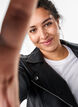 Bikerjacke aus Kunstleder, Schwarz, Model image number 3