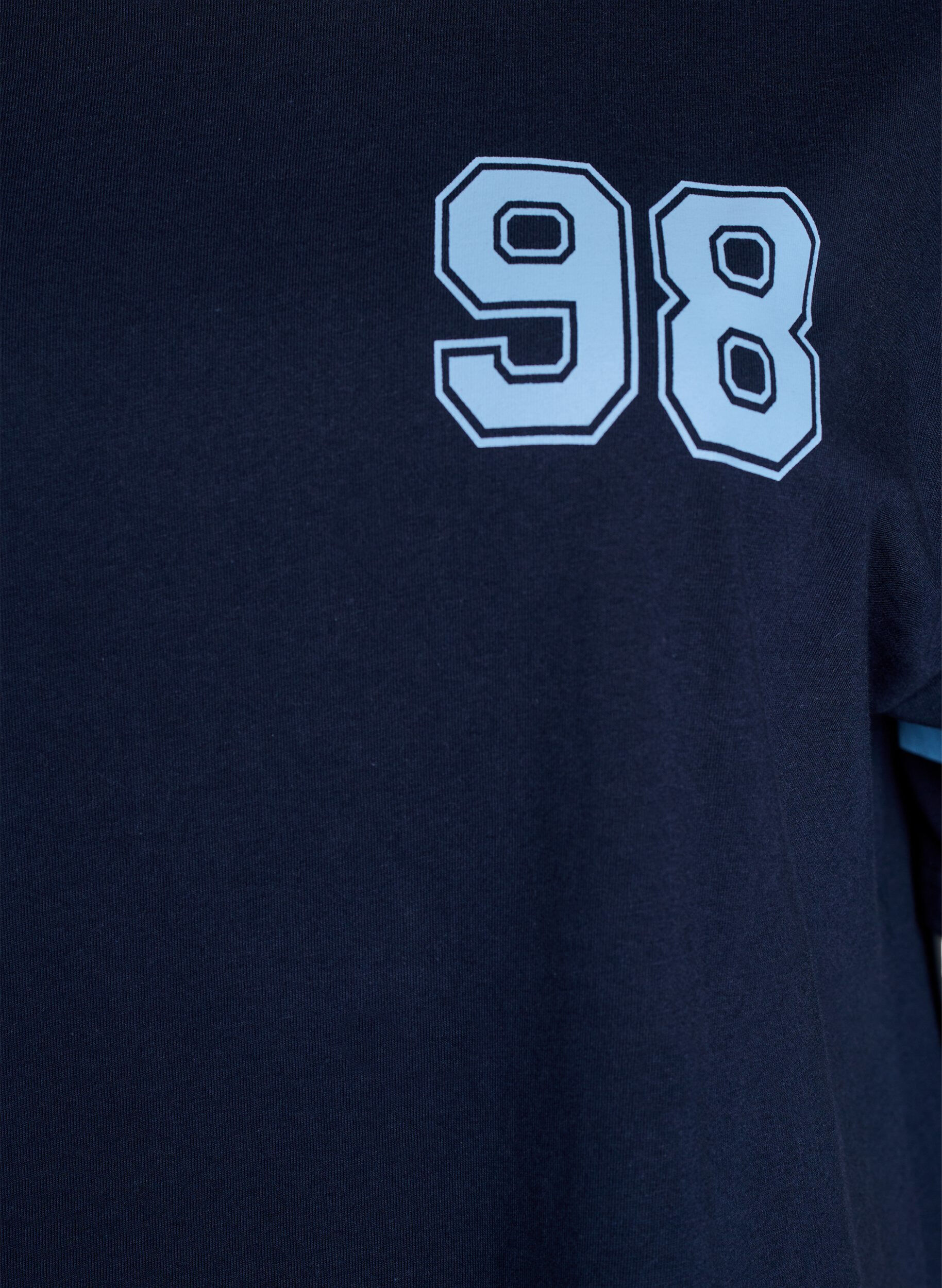 Zizzi Short T-shirt dress with sporty details, Blue, Packshot image number 2