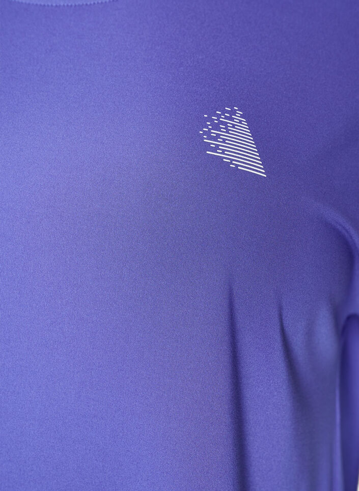 T-shirt de sport couleur unie, Bleu, Packshot image number 2