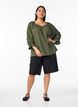 Bluse aus Baumwoll-Musselin mit 3/4-Ärmeln, Thyme, Model image number 2