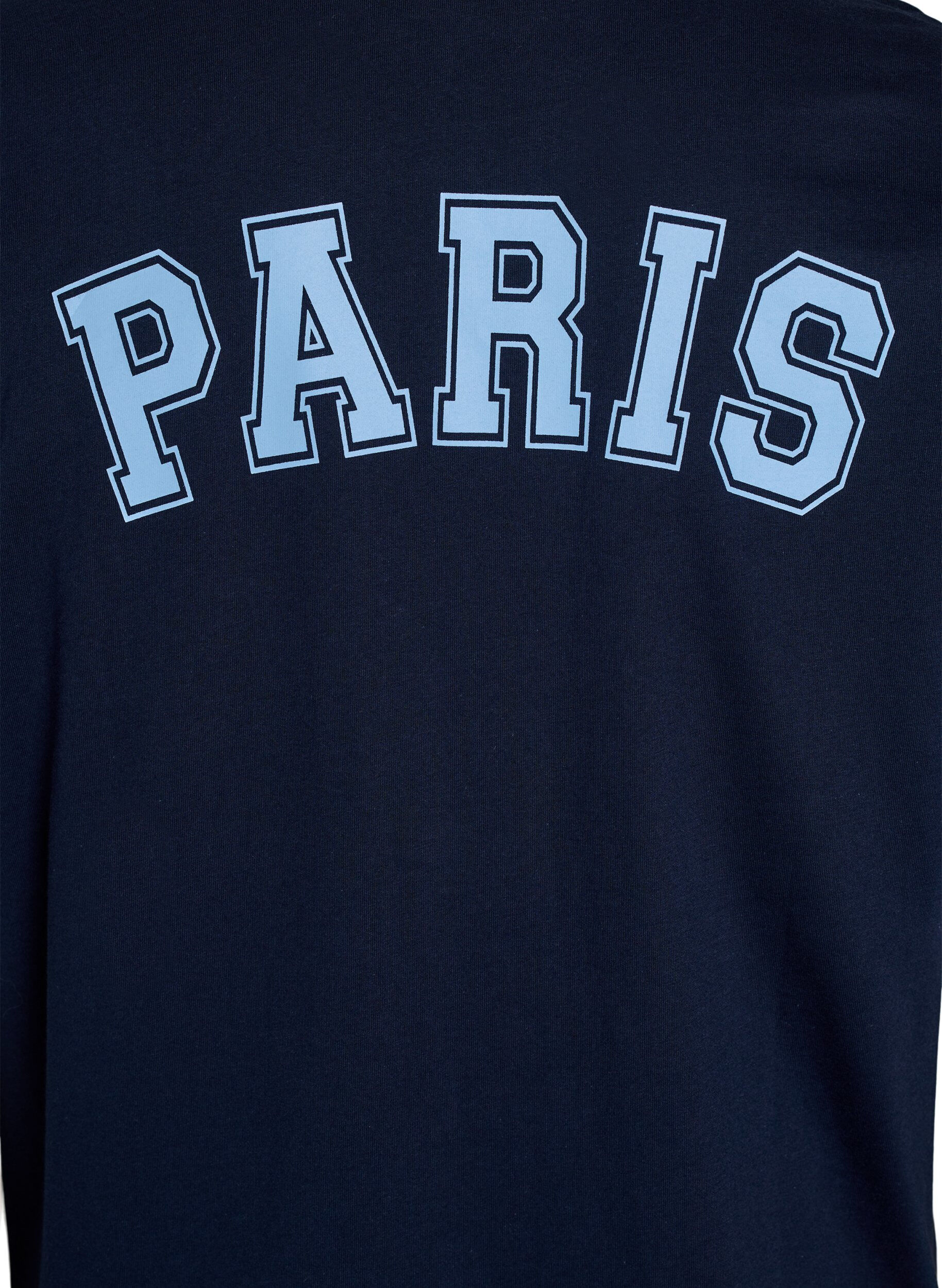 ZizziKurzes T-Shirt-Kleid mit sportlichen Details, Blau, Packshot image number 3