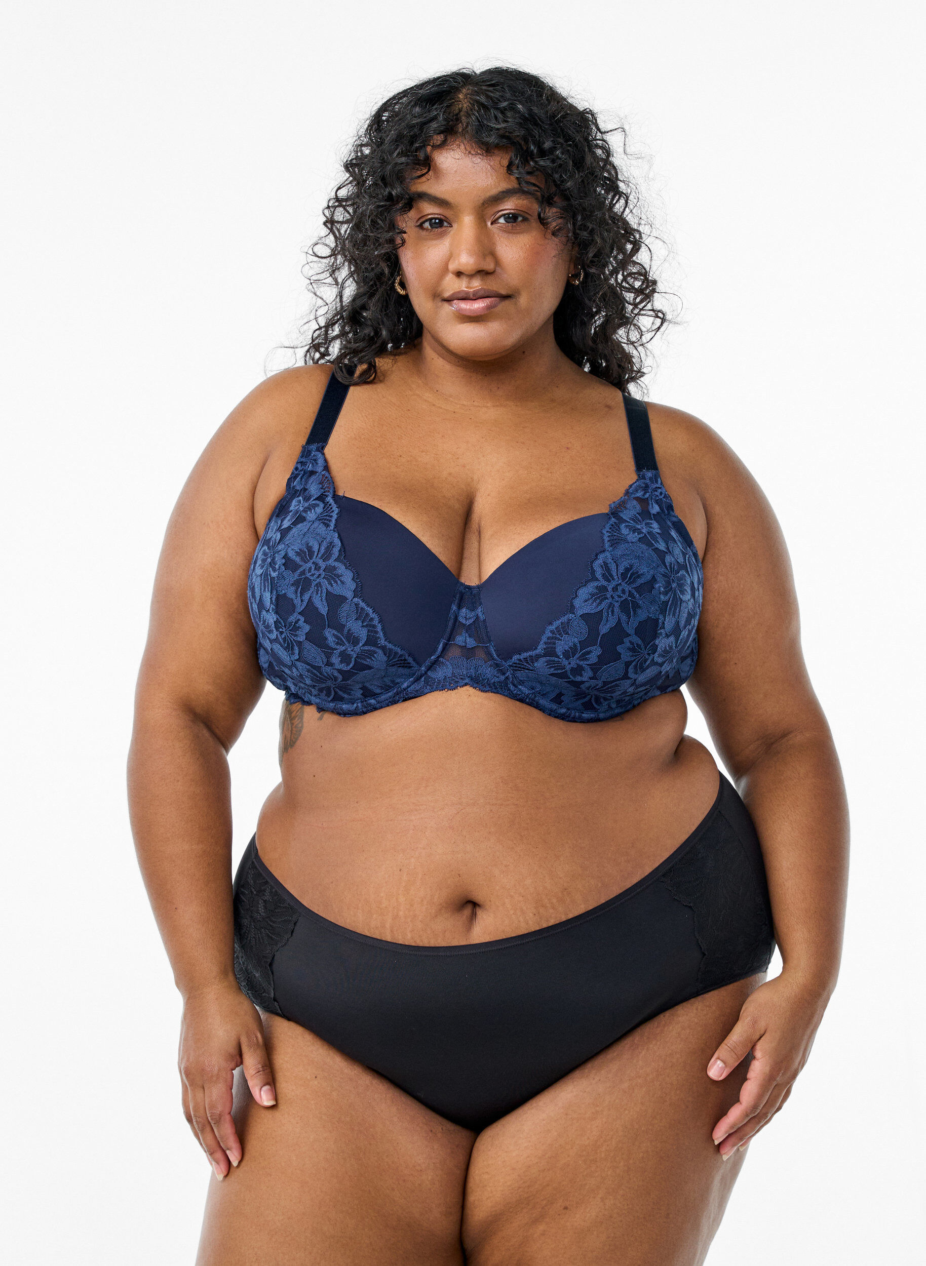 Pack de 2 culottes avec taille r&eacute;guli&egrave;re, Noir, Model