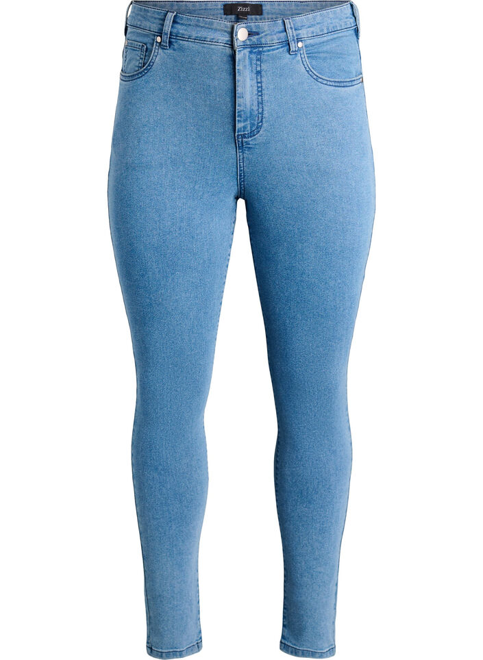Amy Super Slim Fit Jeans mit hoher Taille, Blau, Packshot image number 0
