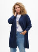 Strickjacke mit Rippenstrick und Taschen, Blau, Model image number 0