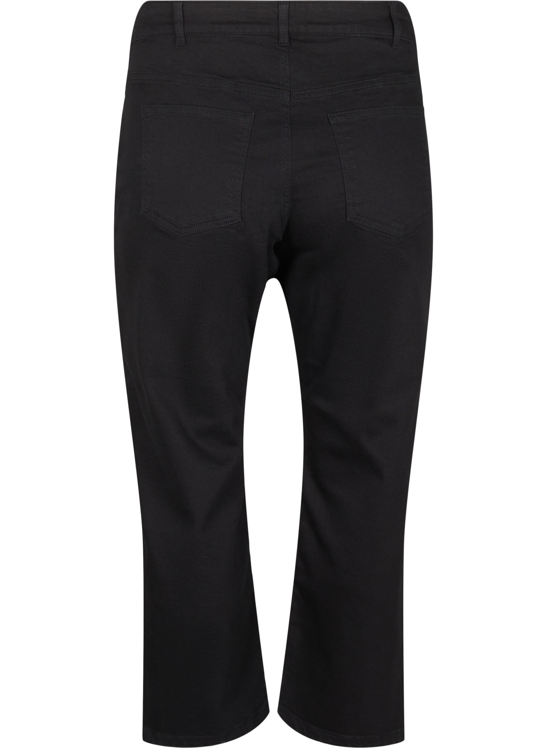 ZizziVera jeans cropped &agrave; coupe droite, Noir, Packshot image number 1