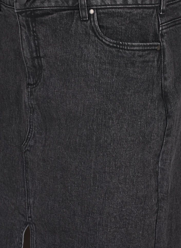 Jeansrock mit Schlitz vorne, Dark Grey Denim, Packshot image number 2