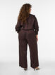 Pantalon ample &agrave; motif cachemire et taille haute, Marron, Model image number 1
