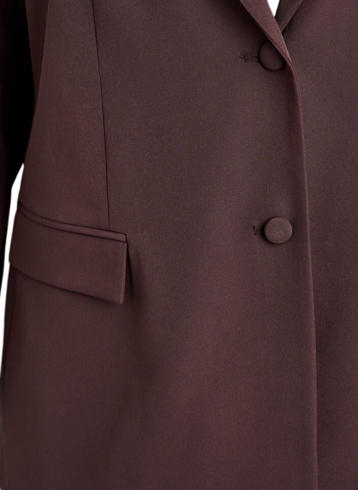 Klassischer Blazer mit Knopfverschluss, Braun, Packshot image number 2