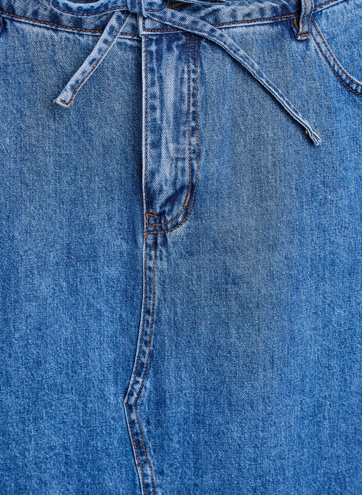 Denim-Maxirock mit Bindeg&uuml;rtel, Blau, Packshot image number 2